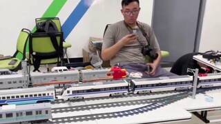 The largest and most professional LEGO-style building block train sand table in the country! [Lehuo 