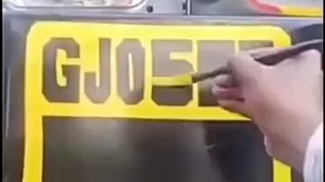 Handwritten license plate