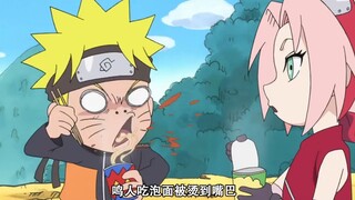 鸣人被泡面烫到嘴巴，竟使用螺旋丸给泡面降温