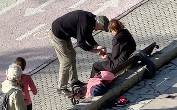 He brought seawater for his wife to touch.