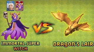 IMMORTAL SUPER WITCH vs DRAGON'S LAIR | BOSS DRAGON CLASH OF CLAN