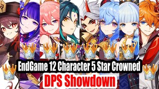 EndGame 12 Character 5 Star Crowned DPS Showdown - Best DPS Ever No Food Showcase