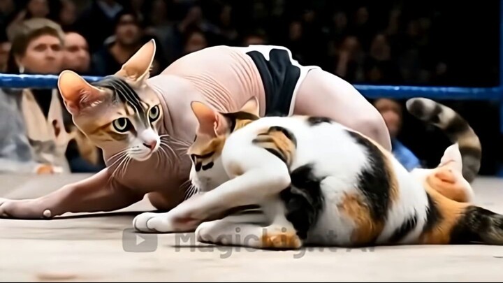 cat WWE #wwe #ufc #ai #aicat