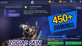 SPENT 450+ DIAMONDS FOR HELCURT SCORPIO ZODIAC SKIN | MOBILE LEGENDS