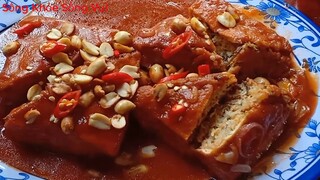 Đậu hủ nhồi nhân sốt cà. Món chay ngon cho mọi gia đình