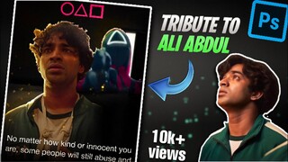 I Created Poster For Ali Abdul Character |Squid Game Poster | Tribute to Ali Abdul