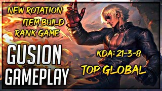 GUSION RANK GAMEPLAY | SKINGIVEAWAY | NEWROTATION | BestMoment