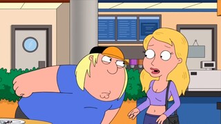 Stewie suspects Chris is gay because he is unimpressed by the beautiful women who come to chat him u