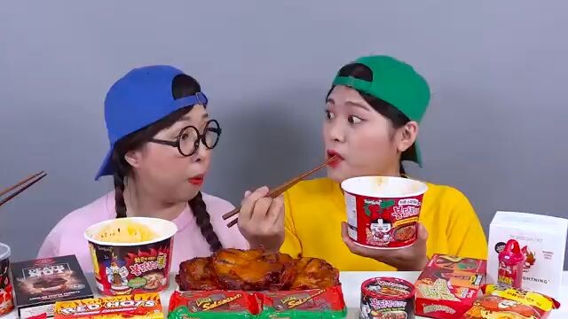 Spicy Food Fire Noodle Mukbang DONA