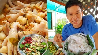 "ขนมจีนน้ำยาปลาช่อน" ตีนไก่4กิโล เฮ็ดเล่นๆเต็มหม้อ!! กินได้2มื้อ