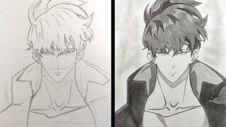 How to Draw Sung Jinwoo - Solo Leveling | easy anime drawing