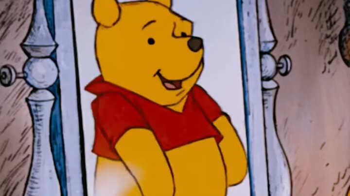Winnie the Pooh doing gymnastics—so cute!