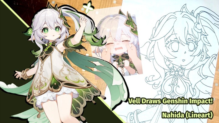The CUTEST Archon In Teyvat 🥰 !! Vell's Speed Draw: Nahida / Buer #2 (Lineart)