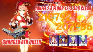 Yanfei Charged Atk Queen 2.4 Floor 12-3 50s Clear - The Oneshot Combo Showcase