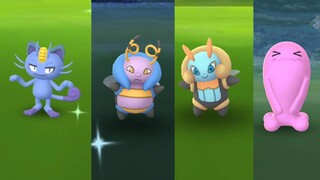 Catching Shiny Alola Meowth, Volbeat, Wobbuffet and Illumise in Buddy Event.