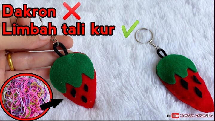 Diy gantungan kunci motif strawberry