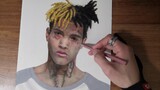 Colourpencil sketch of xxx tentacion, there's no bullets in heaven