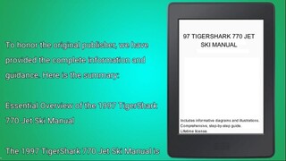 97 TIGERSHARK 770 JET SKI MANUAL