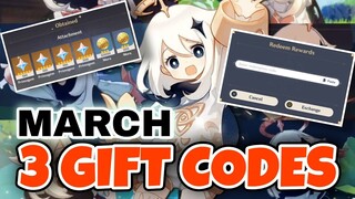 All NEW March CODES + FREE PRIMOGEMS | Genshin Impact 2022