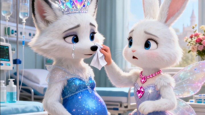 عطف ورعاية ملكة الثعالب على الأرنب الأبيض الصغير