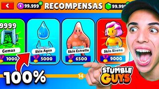 COMPLETO al MÁXIMO las NUEVAS RECOMPENSAS de STUMBLE GUYS! 😱 *skin mítica*