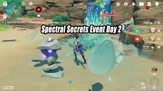 Spectral Secrets Event Day 2 Gameplay - Bug Fixing & Primogem Reward - Genshin Impact