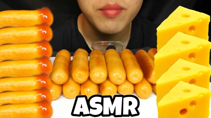 กินไส้กรอกชีส ของโปรด ชีสเยิ้มๆ อร่อยมาก!! ARTASMR MukBang Eating Cheese sausage