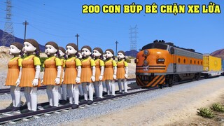 Lấy Ra 200 Con Búp Bê "Squid Game" Trò Chơi Con Mực Để Chặn Đoàn Xe Lửa Tử Thần Siêu Tốc | GTA 5