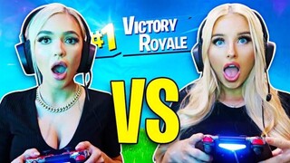 FAZE KAY Girlfriend VS RICEGUMS Girlfriend Abby FORTNITE 1v1 DUOS