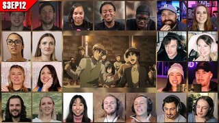 Attack on Titan Season 3 Episode 12 Reaction Mashup | 進撃の巨人
