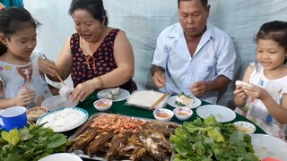 Cá Rô Phi Chiên Giòn Cuốn Bánh Tráng Rau Sống Chấm Mắm Chua Ngon Quá Nội Ơi| TKQ & Family T487