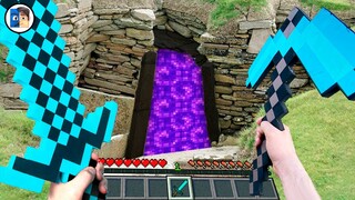 Minecraft in Real Life POV Realistic NETHER PORTAL Minecraft RTX Animation  創世神第一人稱真人版