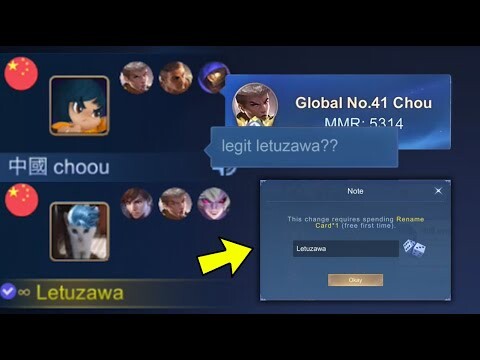 I CHANGE MY IGN TO LETUZAWA AND MET FAKE CHOOU AND THIS HAPPENED... - Mobile Legends