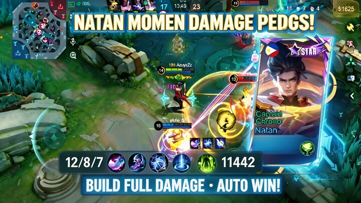 Gila! Natan Damage Nggak Masuk Akal 😱 Build Full Damage Auto Win + Gameplay MLBB