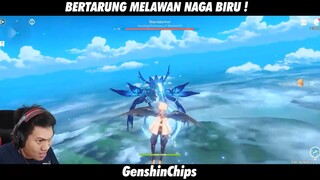 Bertarung dengan naga biru !