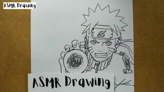 ASMR drawing Naruto ... VERY EASY ,, how to draw NARUTO manga from japan