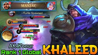 Perfect Ultimate Combo Khaleed 1 VS 4 MANIAC! - Top 1 Global Khaleed By AK47onur - Mobile Legends