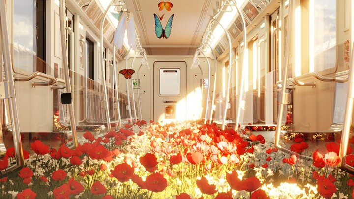 blender花海列车