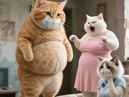 Mèo cam to chẳng tha cả bạn thân của vợ