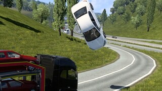 【Euro Truck 2】The car suddenly stood at attention and flew into the sky