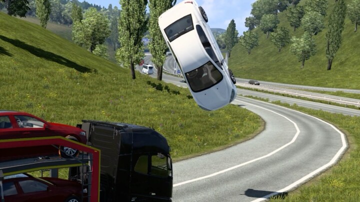 【Euro Truck 2】รถคันนั้นตั้งตรงและบินขึ้นไปบนท้องฟ้าทันที
