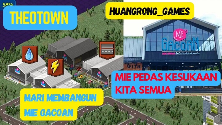 Theotown - mari membangun bangunan mie gacoan,mie pedas no 1 di Indonesia