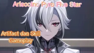 Genshin Impact INDO - Pembahasan Arleccino Pyro Five Star mengenai Artifact dan Skill + Gameplay