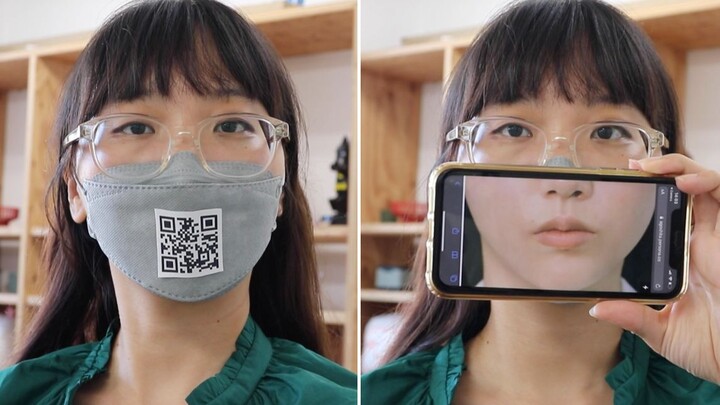 Homemade QR Code Mask [Useless Inventor Mari]