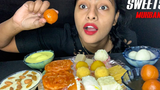 Indian Sweets Eating Gulab Jamun Rasmalai Rasgulla KHEER วิดีโออาหาร ASMR