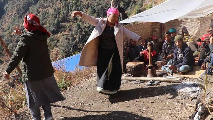 Women Dancing in Nepalese Panchebaja |