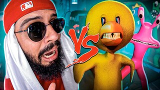 Amarelo e Rosa (Rainbow Friends) Vs. Mussoumano - Batalha com Games