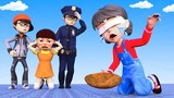 Doll Squid Game Tricks Blind Tani - Scary Teacher 3D Brave Police