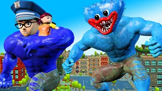 NickHulk Police Brave Help Doll Squid Game Go Home vs Giant Huggy Wuggy - Scary Teacher 3D Fun Story