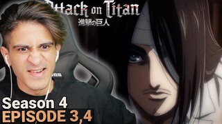 Here We Go Again! Attack on Titan Season 4 Episode 3, 4 Reaction